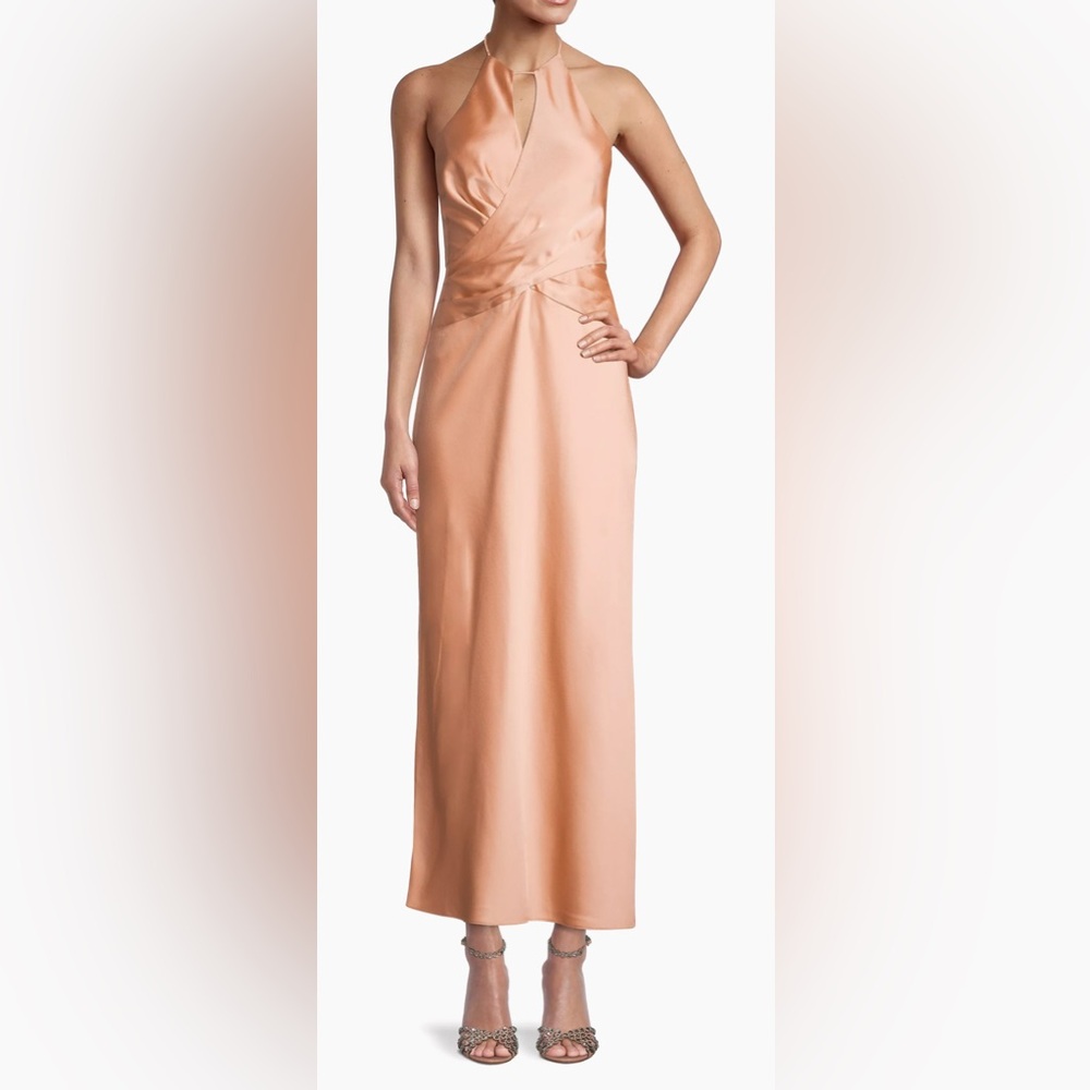 COPY - Significant Other Alice Satin Halter Crossover Midi-Dress